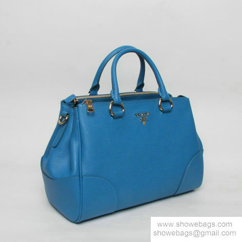 2014 Prada grainy leather tote bag BN2325 light blue